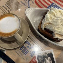 Orange zest cinnamon rolls and cappuccino
