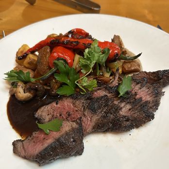 Miller Union - grass fed hanger steak, yukon gold potato, shiitake, peperonata $40+ - Southern Near Me - Atlanta, Georgia Miller Union - grass fed hanger steak, yukon gold potato, shiitake, peperonata $40+ - Southern Near Me - Atlanta, Georgia