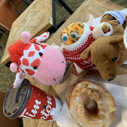 Sour cream glazed donut and a double double! Sour cream glazed donut and a double double!