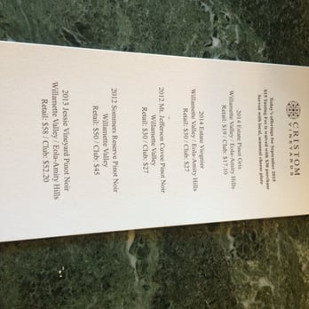 Cristom Vineyards - Tasting menu for today - Wineries Near Me - Salem, Oregon Cristom Vineyards - Tasting menu for today - Wineries Near Me - Salem, Oregon