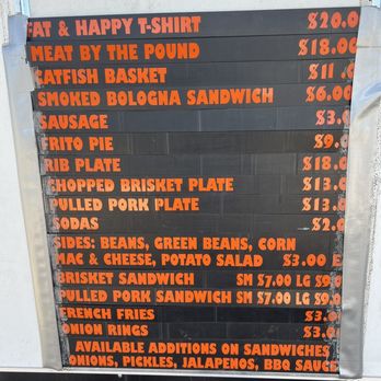 Fat And Happy BBQ - the price of the food - Barbeque Near Me - Memphis, Texas Fat And Happy BBQ - the price of the food - Barbeque Near Me - Memphis, Texas