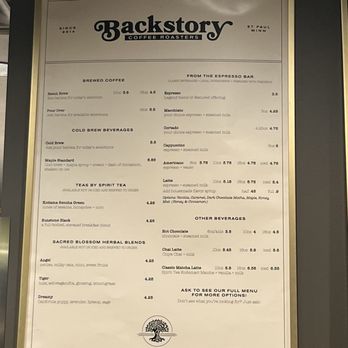Backstory Coffee Roasters - Bloomington Central Station - Menu - Coffee & Tea Near Me - Bloomington, Minnesota Backstory Coffee Roasters - Bloomington Central Station - Menu - Coffee & Tea Near Me - Bloomington, Minnesota