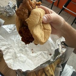Rollup Ice Cream & Eatery - Spicy Crispy chicken sandwich and Seasoned Fries ( Scoops)