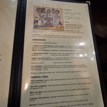 Agelgil Ethiopian Restaurant Seattle - Menu options - Ethiopian Near Me - Seattle, Washington