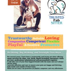 Trusted Fab Sitter - Great Services, Authentic animal lover