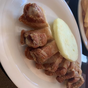 La Fonda Paisa - Chicharrones con Arepa (pork with corn cake) - Delis Near Me - Gaithersburg, Maryland
