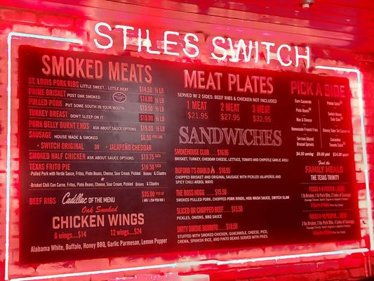 Menu photo 1 Stiles Switch BBQ & Brew Austin, TX