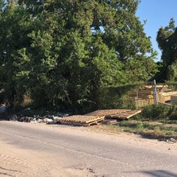 Markel Lumber - Trash everywhere blocking the side walks