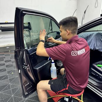 Window Tinting21 - Henry, shop owner, doing his thing - Car Window Tinting Near Me - Orange, California