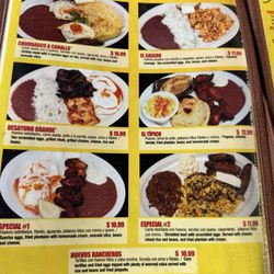 Breakfast menu