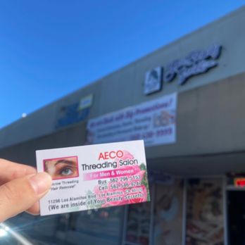 Aeco Threading Salon - Business card - Threading Services Near Me - Los Alamitos, California