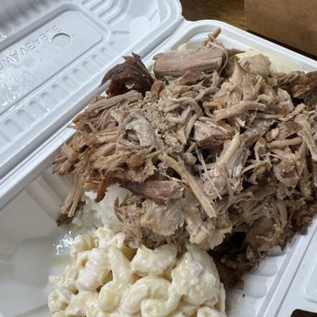 Moana Hawaiian BBQ - Mini kalua pork with rice and cabbage underneath - Hawaiian Near Me - Vallejo, California