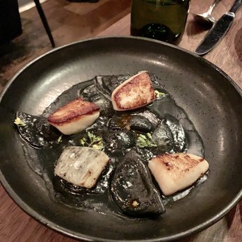 SPQR - Squid ink mezzalune with sea scallop - Italian Near Me - San Francisco, California SPQR - Squid ink mezzalune with sea scallop - Italian Near Me - San Francisco, California