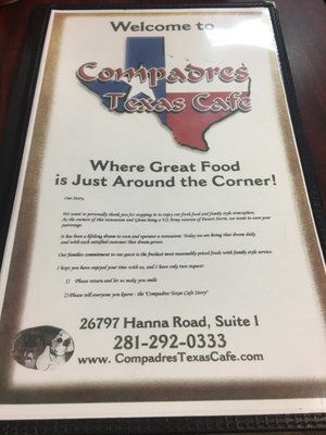 Menu photo 1 Compadres Texas Cafe OakRidge North, TX