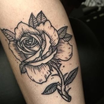 Abuela's Tattoo Parlor - Rose done by Ermis - Tattoo Near Me - Brooklyn, New York