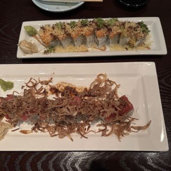 Shino Sushi - Bottom: Toro Toro Roll  I don't remember what the top roll was - Japanese Near Me - San Diego, California