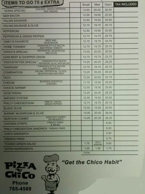 Menu photo 4 Chico's Pizza Parlor Moses Lake, WA