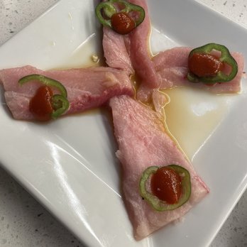 Akarii Revolving Sushi - Yellow tail carpaccio - Sushi Bars Near Me - Fort Worth, Texas Akarii Revolving Sushi - Yellow tail carpaccio - Sushi Bars Near Me - Fort Worth, Texas