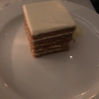 Ocean Prime - TEN LAYER CARROT CAKE Cream Cheese Icing and Pineapple Syrup - Seafood Near Me - New York, New York Ocean Prime - TEN LAYER CARROT CAKE Cream Cheese Icing and Pineapple Syrup - Seafood Near Me - New York, New York
