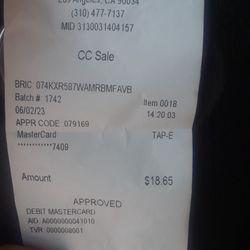 Crest Cleaners - This is the proof of payment.