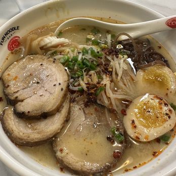 Fun Noodle Bar - Spicy miso ramen. Rating 8/10. I added mushrooms but I wish there was more toppings. - Noodles Near Me - Waxahachie, Texas