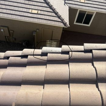 Roof Lock - Another view of the repaired tile that blew off from the storm - Roofing Near Me - Phoenix, Arizona