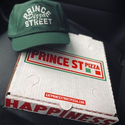 Prince Street Pizza - A couple squares (slices) of happiness and a new hat!