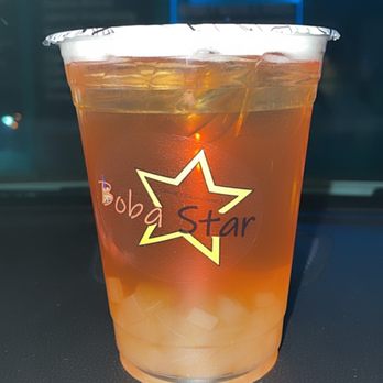 Boba Star - Peach Green Tea with aloe vera - Coffee & Tea Near Me - Corona, California Boba Star - Peach Green Tea with aloe vera - Coffee & Tea Near Me - Corona, California