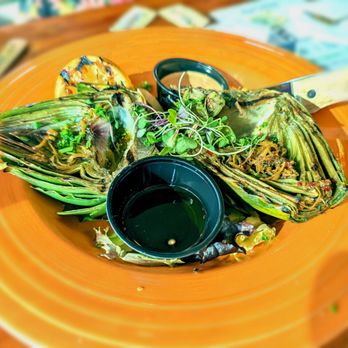 Fin's Seafood Restaurant - Roasted Artichokes $16.00 - Seafood Near Me - Grover Beach, California