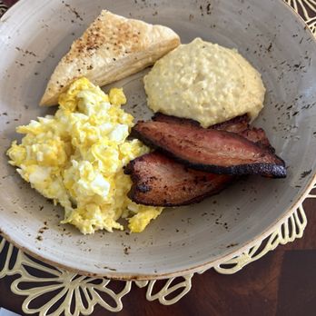 The Reserve at Hot Springs - Bacon, grits, scrambled eggs, and pastry. Also came with strawberry or blackberry jam which were both awesome! - Hotels Near Me - Hot Springs, Arkansas