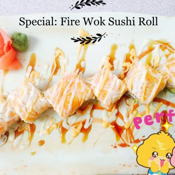 Fire Wok - a plate of sushi roll with sauce - Chinese Near Me - Orange Park, Florida Fire Wok - a plate of sushi roll with sauce - Chinese Near Me - Orange Park, Florida