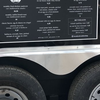 Brooklyn Breakfast Shop - Menu on side of truck - Breakfast & Brunch Near Me - Austin, Texas