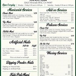 Tik Tok Nails - Updated menu