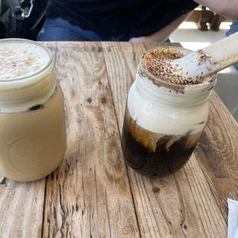 Ground Hideout Coffee - Shakerato (left) and Tiramisu Cloud Brew (right) - Coffee & Tea Near Me - Long Beach, California Ground Hideout Coffee - Shakerato (left) and Tiramisu Cloud Brew (right) - Coffee & Tea Near Me - Long Beach, California