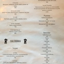 Caledonia - Menu 1
