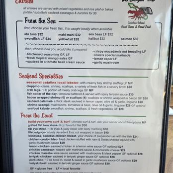 The Lobster Trap - menu 4/4 - Seafood Near Me - Avalon, California The Lobster Trap - menu 4/4 - Seafood Near Me - Avalon, California