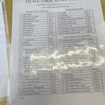 Deale Umai Sushi House - Menu - Sushi Bars Near Me - Deale, Maryland