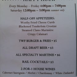 The Waterfront Restaurant & Tavern - Happy hour.