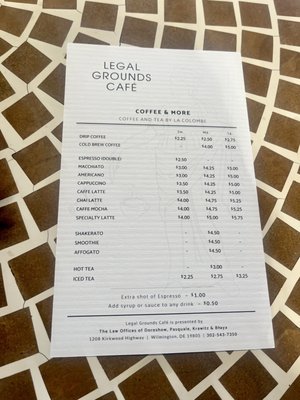 Menu photo 2 Legal Grounds Cafe Wilmington, DE Menu photo 2 Legal Grounds Cafe Wilmington, DE