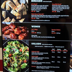Menu posted on the wall near