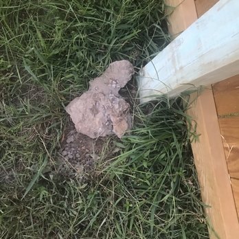 Piney Creek Home Services - Built at the end of July, concrete around posts is already crumbling. - General Contractors Near Me Piney Creek Home Services - Built at the end of July, concrete around posts is already crumbling. - General Contractors Near Me