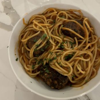 Laurel Restaurant - Spaghetti with impossible meatballs (vegan) - Italian Near Me - West Lake Hills, Texas Laurel Restaurant - Spaghetti with impossible meatballs (vegan) - Italian Near Me - West Lake Hills, Texas