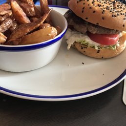 Lamb burger with chips Lamb burger with chips