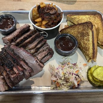 Smoke & Fire Social Eatery - 1 Lb Of Brisket with pretty gross slaw cold fries and bottled store bought sauce - Comfort Food Near Me - Paramount, California Smoke & Fire Social Eatery - 1 Lb Of Brisket with pretty gross slaw cold fries and bottled store bought sauce - Comfort Food Near Me - Paramount, California