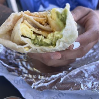 The Flying Yolk - Valencia - Carolina reaper burrito (no bacon, sub avocado) - Breakfast & Brunch Near Me - Valencia, California The Flying Yolk - Valencia - Carolina reaper burrito (no bacon, sub avocado) - Breakfast & Brunch Near Me - Valencia, California