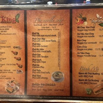 Pho King - Menu June 2024 - Vietnamese Near Me - Atlanta, Georgia
