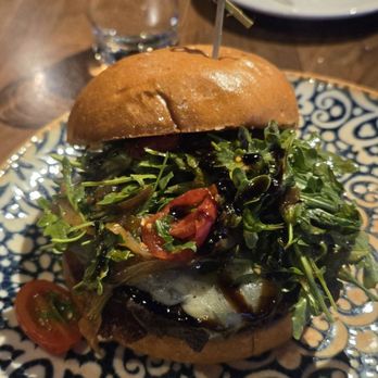 The 908 - Knife and Fork Burger with beyond patty - New American Near Me - Long Beach, California The 908 - Knife and Fork Burger with beyond patty - New American Near Me - Long Beach, California