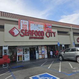 Exterior outside entrance of Seafood City Supermarket - Carson, California Exterior outside entrance of Seafood City Supermarket - Carson, California