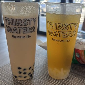 Thirsty Waters - Roasted Barley MT and Mango Lychee Green Tea - Bubble Tea Near Me - Rowland Heights, California