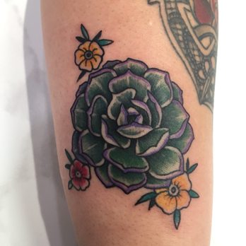 Rose Land Tattoo - My wife's succulent tattoo! :) - Tattoo Near Me - Fullerton, California Rose Land Tattoo - My wife's succulent tattoo! :) - Tattoo Near Me - Fullerton, California